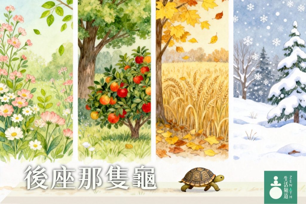 人和龜最大的分別是,龜知道自己要去哪裏,人只知道自己快要離開哪裏。作者在車上與朋友聊老龜、聊快與慢、聊時間、聊那些急不來的事。