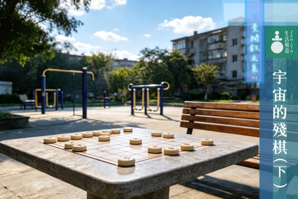 九張石桌曾經坐無虛設,陳老伯從不悔棋。後來悔棋的人越來越多,他收起棋子說「不下了」。桌一張一張空下來,像合攏的嘴。天上的星星也是這樣——不是沒有人亮過,是亮著亮著,自己把自己下沒了。